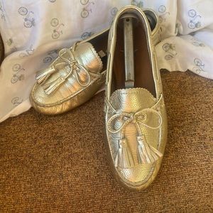 Coach Nadia Driving Moccasin in gold leather size 7